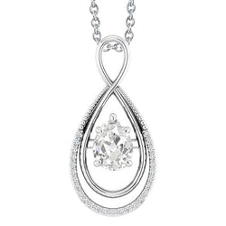 Or Blanc 14 Carats Taille Old Mine Diamant Fin Pendentif 1,50