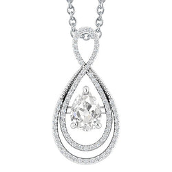 Brillant Taille Old Mine Diamant Pendentif Goutte – 1,50 carats
