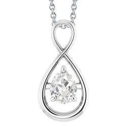 Diamant Pendentif – Or 14K Blanc 1,50 carats