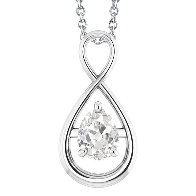 Taille Old Mine Diamant bague en Or 14K Blanc – vue principale