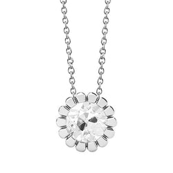 Diamant Fin Collier Pendentif 1,50 carats – Or Blanc 14 Carats