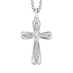 Diamant Pendentif Goutte – Croix 2 carats Or 14K Blanc