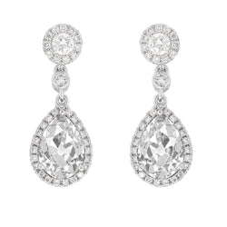 Or 14K Blanc Diamant Fin Puces d'Oreilles – 2-carats Coussin