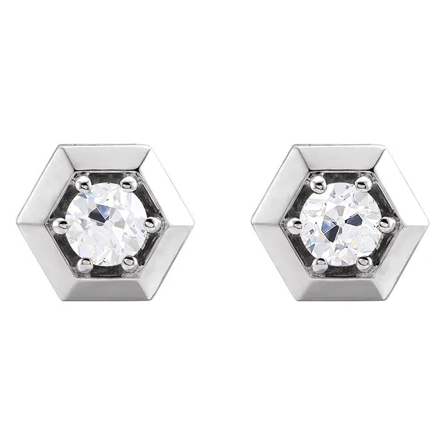 Diamant Fin Puces d'Oreilles 1 carats Or Blanc 14 Carats – vue principale