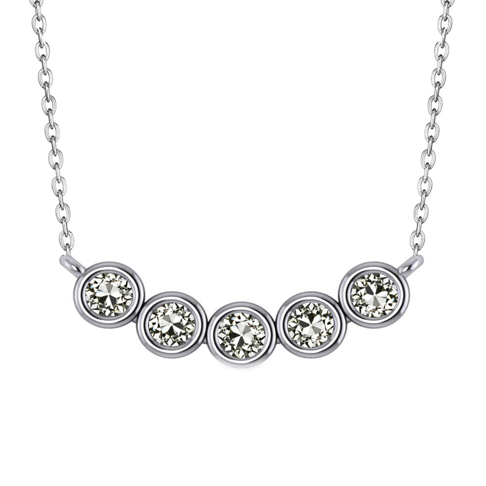 Diamant Fin Pendentif Goutte 5 carats Or 14K Blanc – vue principale