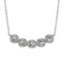 Or 14K Blanc Serti Clos Diamant Fin Pendentif Goutte 5 carats