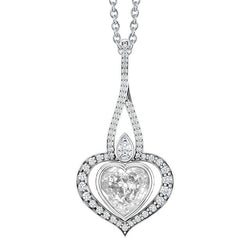 Diamant Fin Serti Clos Pendentif 1,50 carats en Or Blanc 14