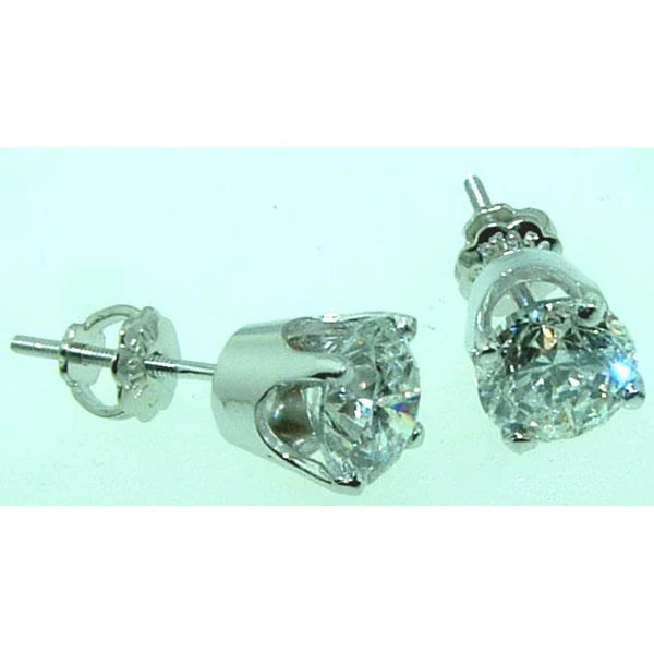 Fin Diamant Boucles d'Oreilles 1 carats – vue de côté