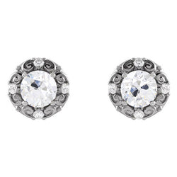 Vintage Puces d'Oreilles – Brillant 3,50 carats Or 14K Blanc