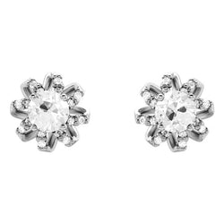 Diamant Pendants d'Oreilles – Or Blanc 14 Carats 1 carats