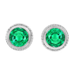 Fin Émeraude Fine Gemstone Earring 2 carats – Or Blanc 14 Carats