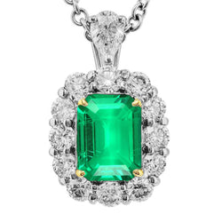 Émeraude Collier Pendentif Pierre – Certifié GIA 6 carats Or