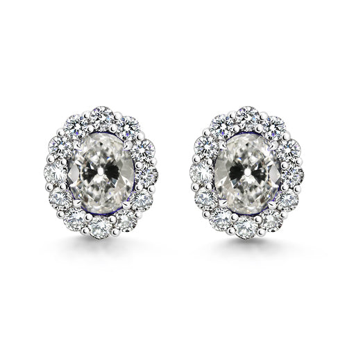 Brillant Boucles d'Oreilles 1-carats Or Blanc 14 Carats – vue principale