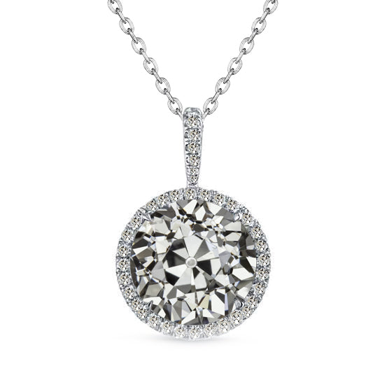 Diamant Halo 3,50 carats Or 14K Blanc – vue principale