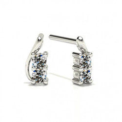 Boucles d'Oreilles Or 14K Blanc avec Brillant – 2 carats