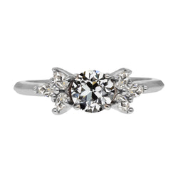 Or 14K Blanc Bague Anniversaire Brillant Bague de Demande 1,50
