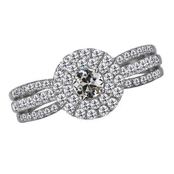 Brillant taille Coussin Antique Bague Halo 2,50 carats – Or