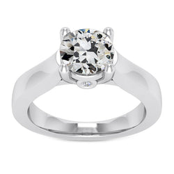 Bague de Demande Or Blanc 14 Carats – Diamant Fin Coussin