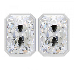 Chatoyant Taille Radiant Diamant Boucles d'Oreilles – 5 carats
