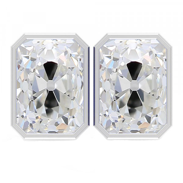 Boucles d'Oreilles Or 14K Blanc avec Diamant – vue principale