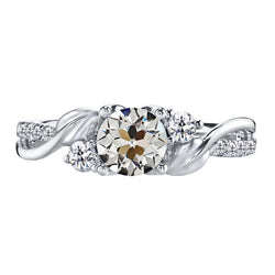 Or Blanc 14 Carats Alliance Anniversaire Diamant Bague Solitaire