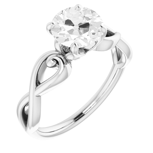 Diamant Solitaire de Fiançailles 2 carats Or 14K Blanc – vue principale