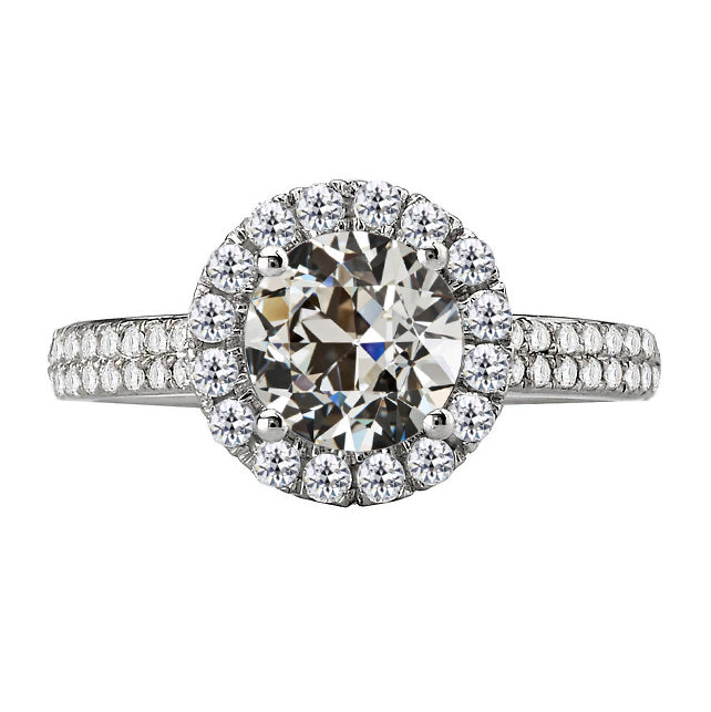 De luxe Bague Halo 1,50 carats – vue principale