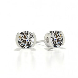 Diamant Fin Pendants d'Oreilles de luxe – 1 carats Or 14K Blanc