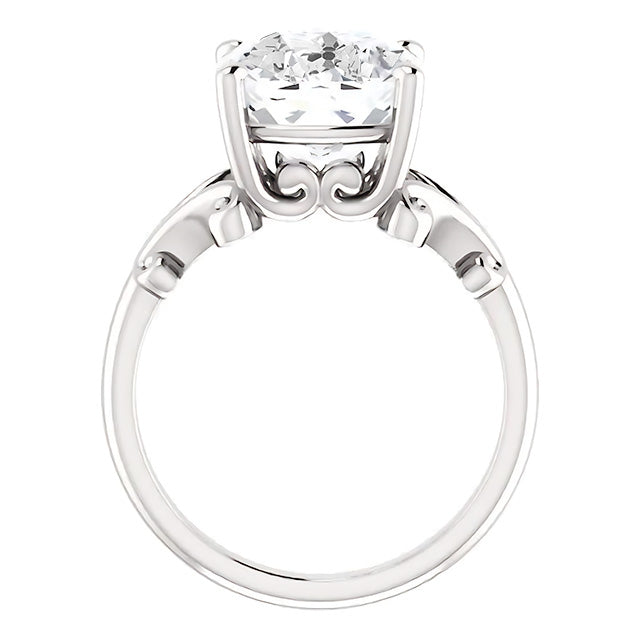 Diamant Solitaire de Fiançailles 5-carats Or Blanc 14 Carats – vue de côté