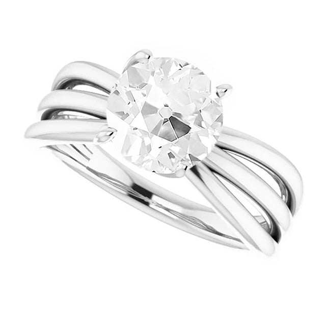 Sur mesure Bague Solitaire 3 carats – vue de côté