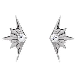 Brillant Aile Pendants d'Oreilles 0,50 carats en Or 14K Blanc