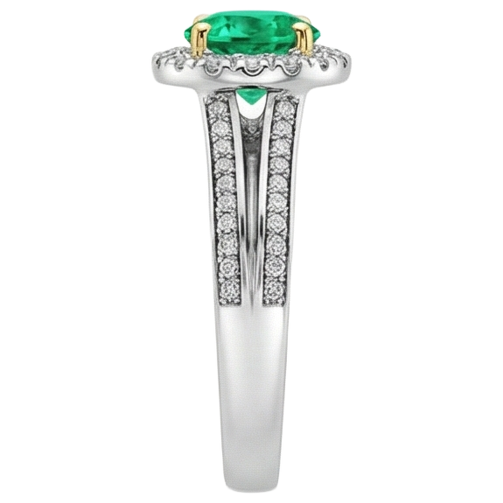 Confectionné main Bague avec Gemme 1 carats – vue de profil