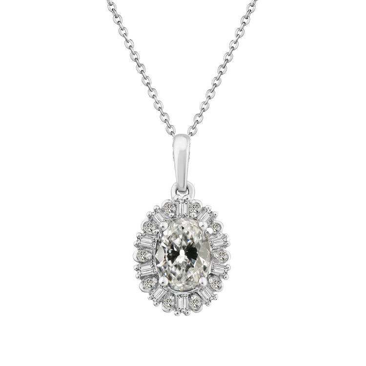 Pendentif Goutte Or Blanc 14 Carats avec Brillant – vue principale