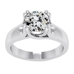 Taille Old Mine Diamant Fin Bague Mono-Pierre – 2,50 carats en