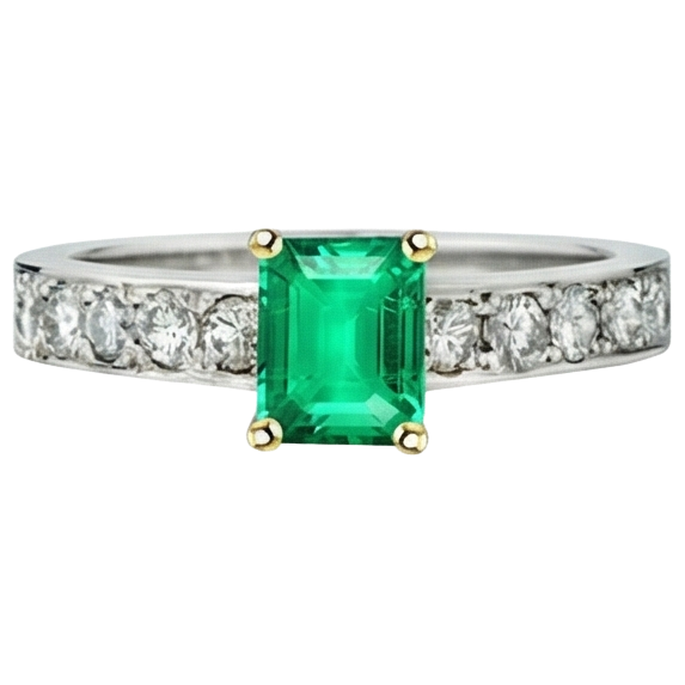 Artisanal Bague Pierre de Couleur 2 carats – vue de face