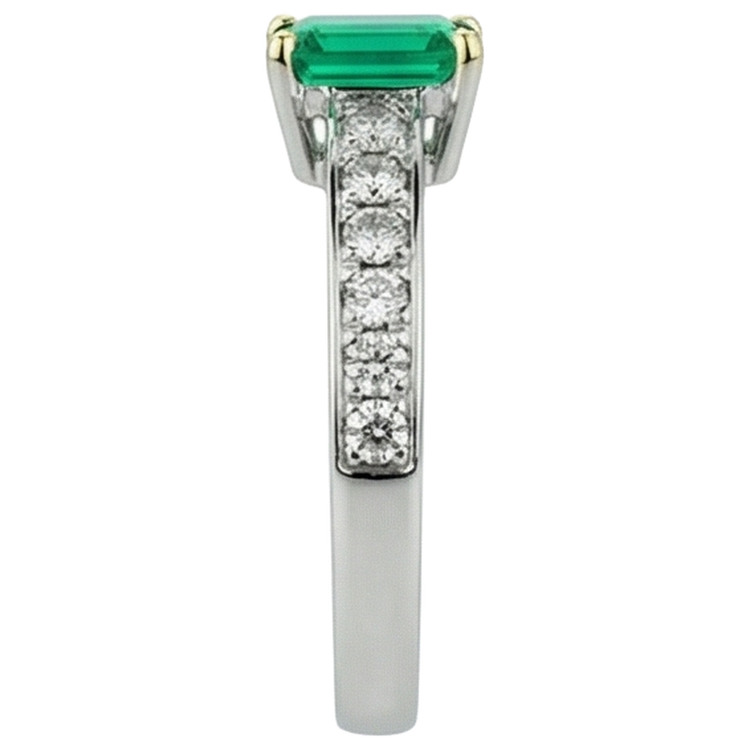 Artisanal Bague Pierre de Couleur 2 carats – vue de profil