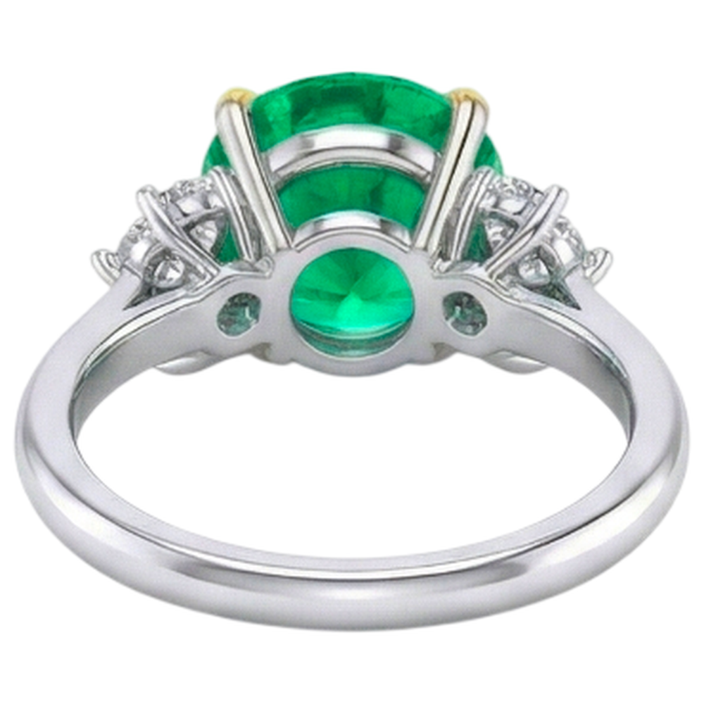Émeraude Colombienne Bague Pierre Précieuse – vue arrière