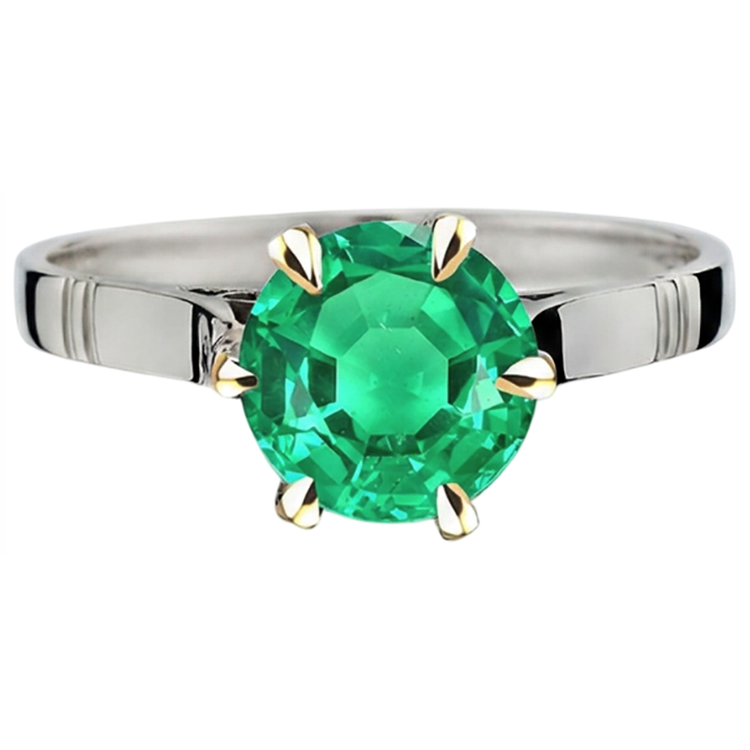 Émeraude Fine Bague avec Gemme – vue de côté