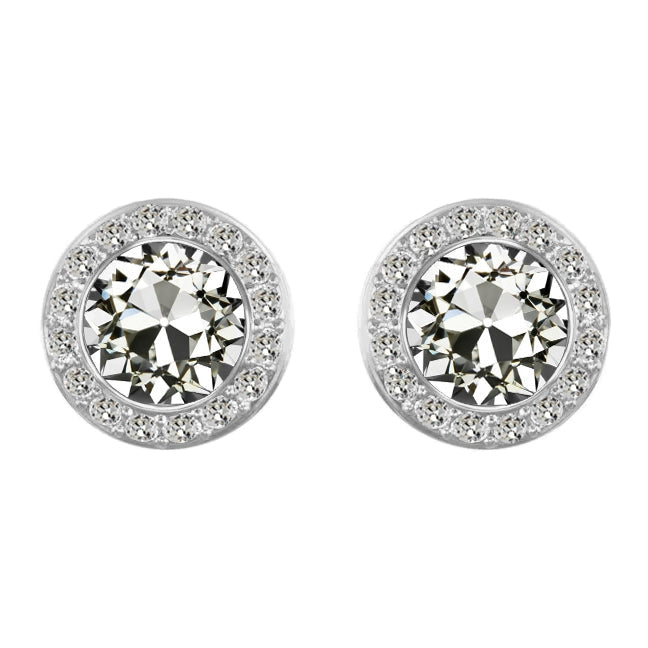 Diamant Fin Pendants d'Oreilles 2 carats Or Blanc 14 Carats – vue principale