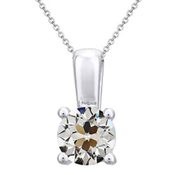 3 carats Diamant Collier Pendentif en Or Blanc 14 Carats
