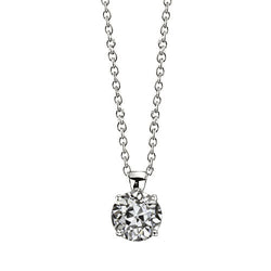 Pendentif Goutte Or 14K Blanc – Diamant Fin Coussin Antique 1