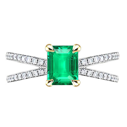Émeraude Fine Bague Pierre Précieuse – vue principale