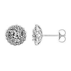 Diamant Fin Pendants d'Oreilles 1 carats F/VS1 – Or Blanc 14