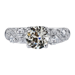 Diamant Filigrane Bague de Fiançailles 2 carats en Or Blanc 14