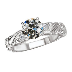 Taille Old Mine Brillant Anniversary Ring – 3 carats en Or Blanc