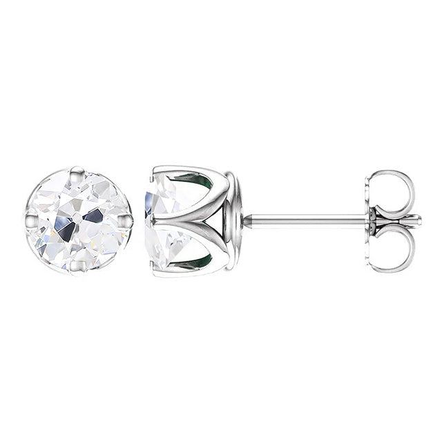 Diamant Boucles d'Oreilles 4-carats Or 14K Blanc – vue principale