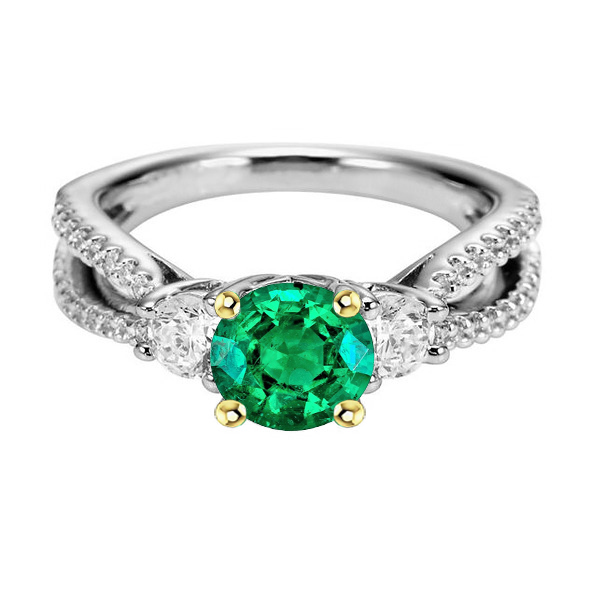 Émeraude Fine Bague Pierre Précieuse – vue principale