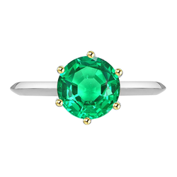 Artisanal Bague avec Gemme avec Émeraude Fine GIA Certifié