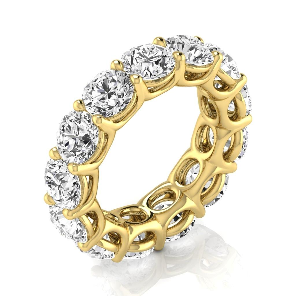 Brillant Taille Ronde Eternity Band en Or Jaune 14 Carats – vue principale