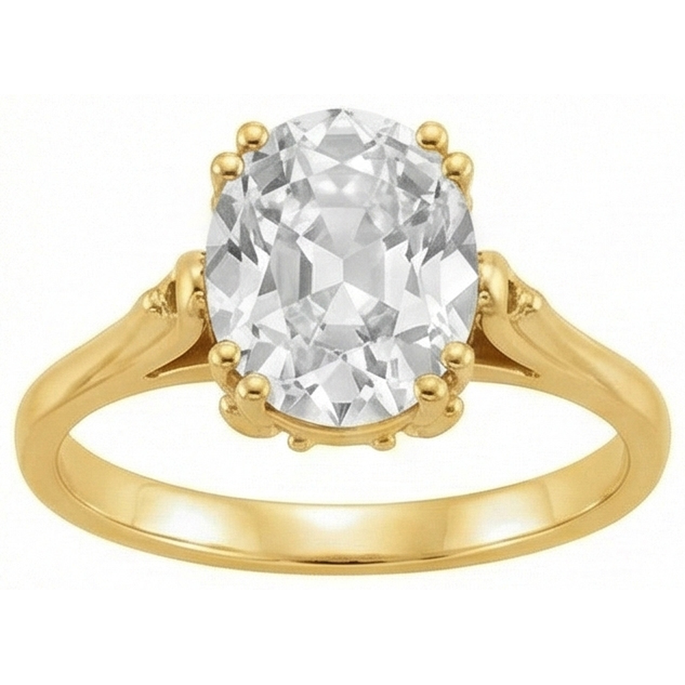 Artisanal Solitaire de Fiançailles 5 carats – vue de face